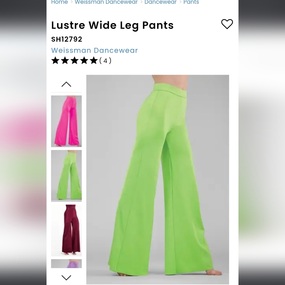 Weissman Green Wide Leg Jazz Pants